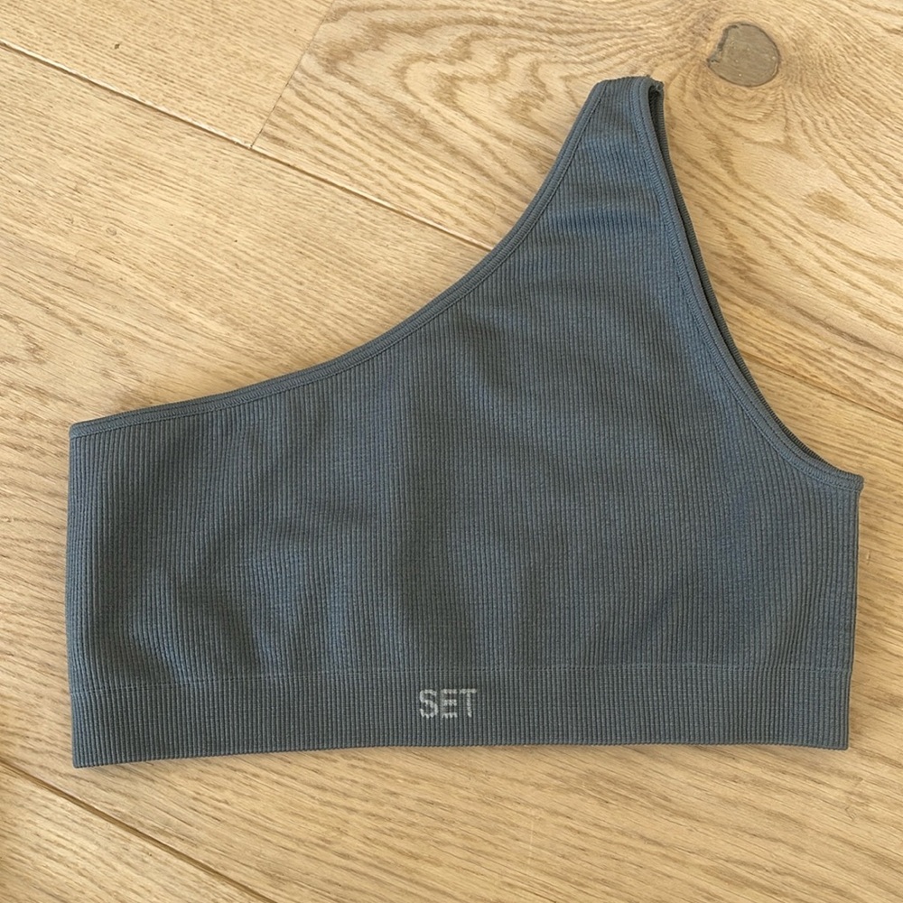 SET Active Gray One-Shoulder Jumpsuit - Picture 6 of 8